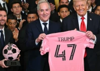 inter miami s argentine superstar lionel messi owner jorge mas and us president donald trump pose with a jersey and a signed ball during a white house event honoring the squad photo afp