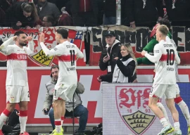 stuttgart forward deniz undav opens the scoring for the home side against rb leipzig on sunday photo afp
