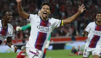 paris saint germain s marquinhos celebrates scoring during the ligue 1 match against lille photo afp paris saint germain s marquinhos celebrates scoring during the ligue 1 match against lille photo afp