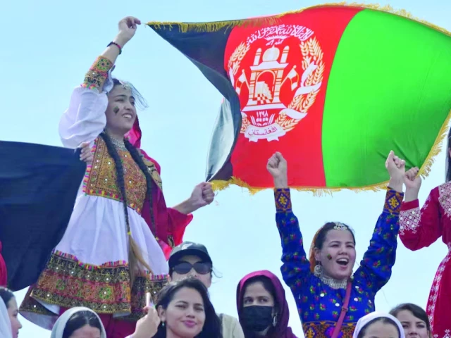 women cheer and wave the afghanistan flag during a cricket game in 2023 photo shutterstock women cheer and wave the afghanistan flag during a cricket game in 2023 photo shutterstock