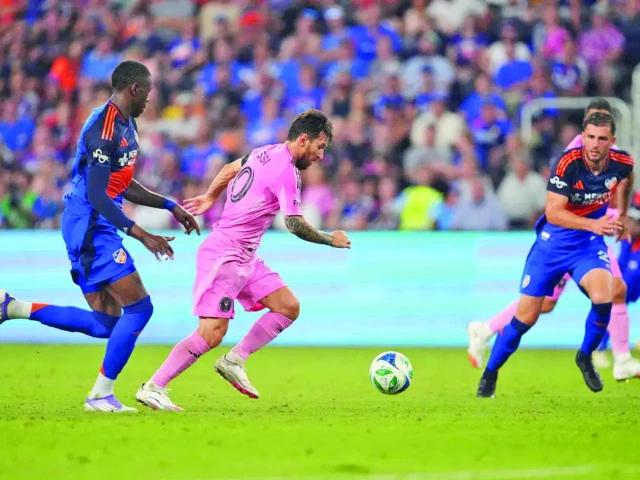 lionel messi 10 of inter miami cf controls the ball during the mls match between fc cincinnati and inter miami cf at tql stadium photo afp