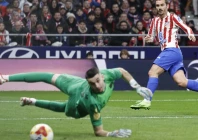 antoine griezmann netted atletico s second goal against his former side barcelona in the copa del rey semi final first leg rout photo afp