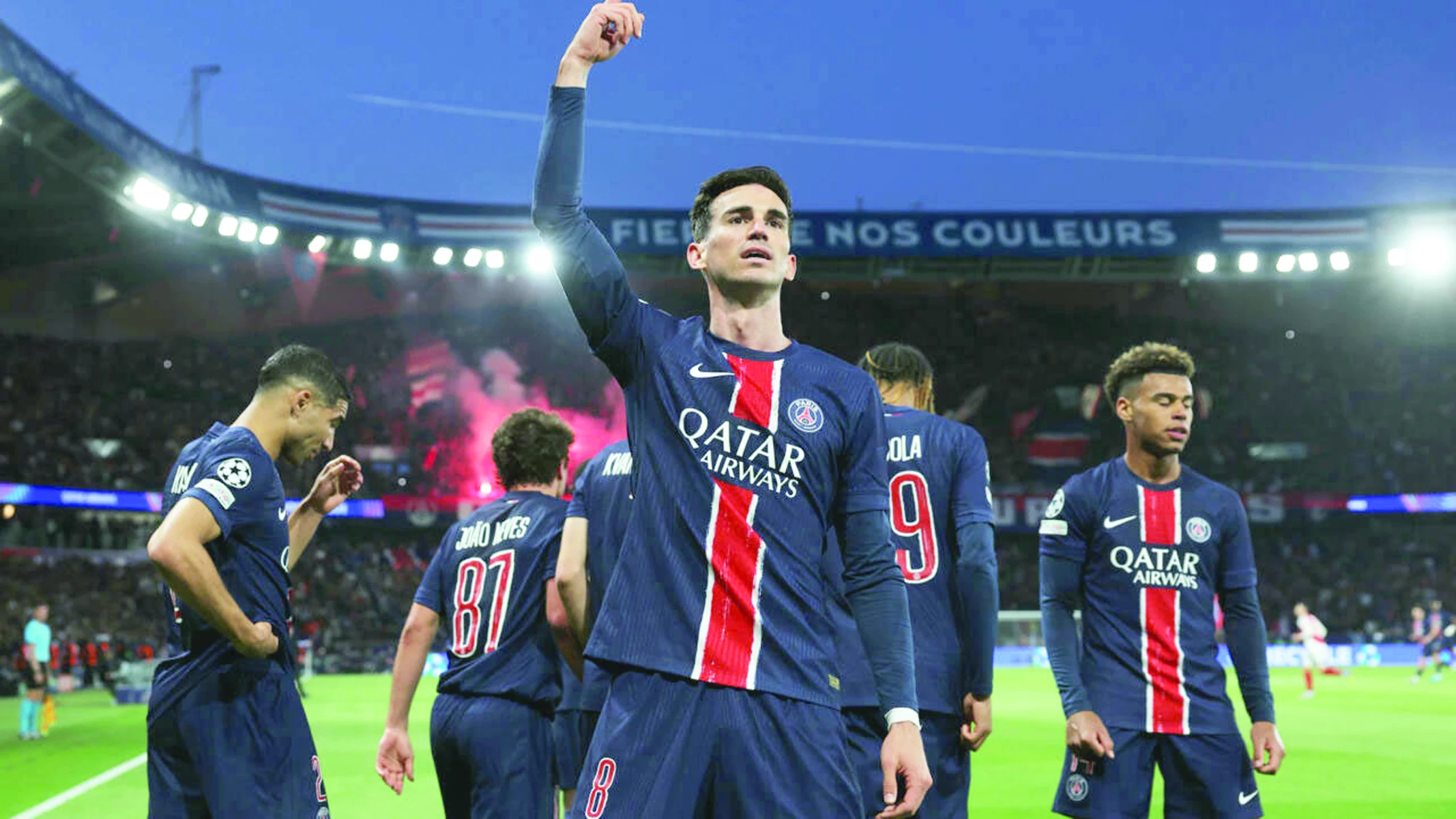 fabian ruiz salutes the parc des princes crowd after putting paris saint germain into the lead against arsenal in wednesday s champions league semi final second leg photo afp fabian ruiz salutes the parc des princes crowd after putting paris saint germain into the lead against arsenal in wednesday s champions league semi final second leg photo afp