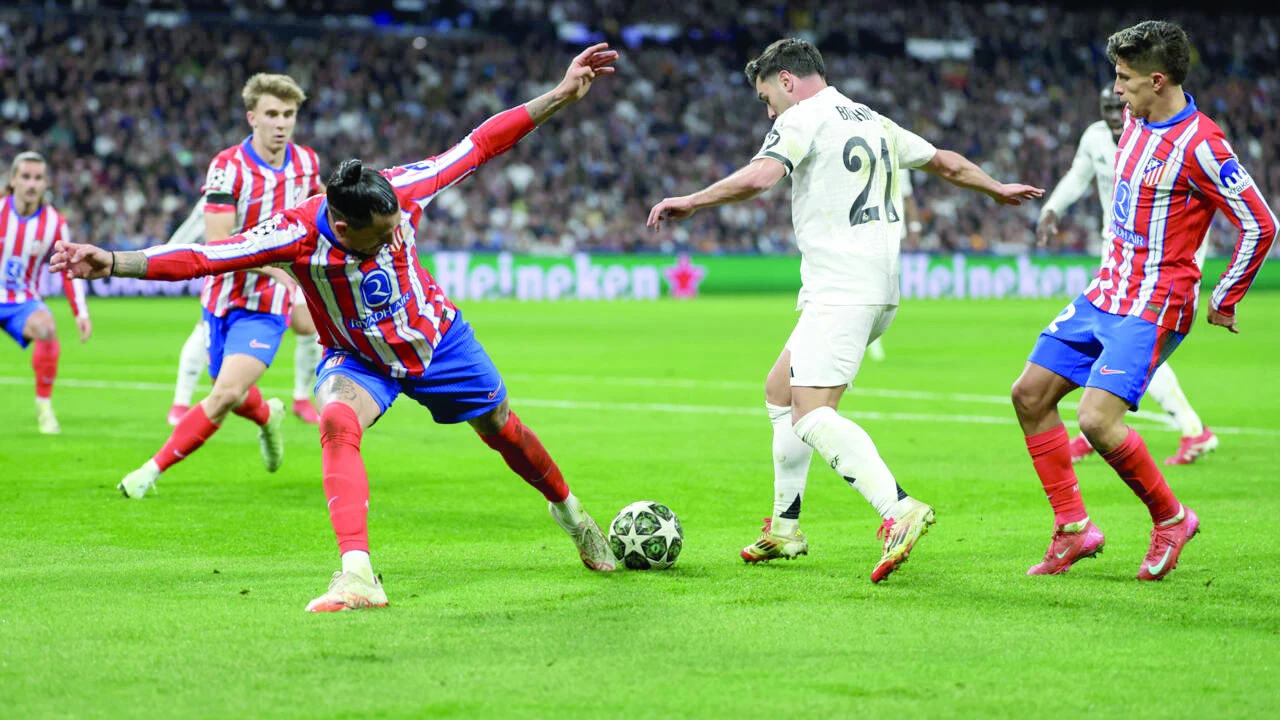 brahim diaz in white dances through the atletico madrid defence before hitting the real madrid winner photo afp brahim diaz in white dances through the atletico madrid defence before hitting the real madrid winner photo afp
