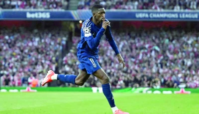 paris st germain s ousmane dembele celebrates scoring their first goal photo reuters