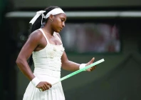 coco gauff looks disappointed as she crashed out of wimbledon early photo afp