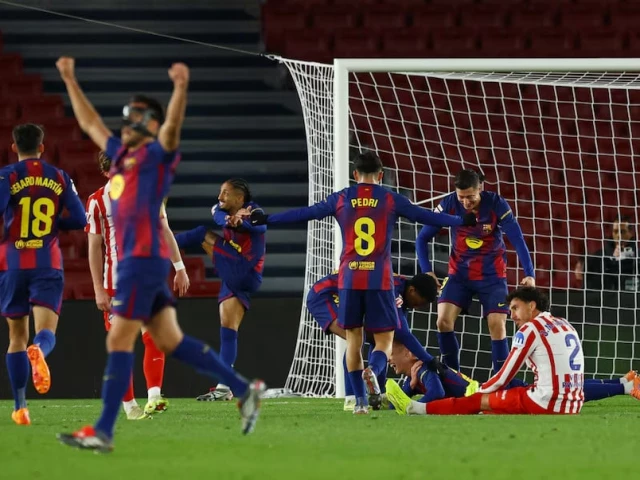 fc barcelona s dani olmo celebrates scoring their second goal with teammates photo reuters fc barcelona s dani olmo celebrates scoring their second goal with teammates photo reuters
