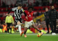newcastle united s lewis miley in action with manchester united s patrick dorgu photo reuters