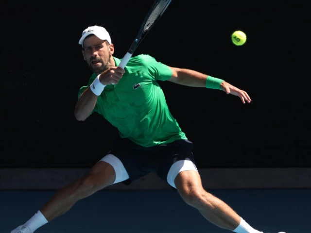 novak djokovic hits a return to italy s francesco maestrelli photo afp novak djokovic hits a return to italy s francesco maestrelli photo afp