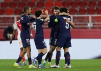 paris st germain s achraf hakimi celebrates scoring their second goal with marquinhos khvicha kvaratskhelia vitinha and bradley barcola photo reuters paris st germain s achraf hakimi celebrates scoring their second goal with marquinhos khvicha kvaratskhelia vitinha and bradley barcola photo reuters