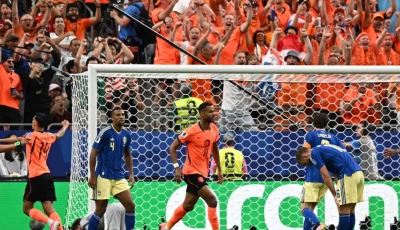 netherlands forward cody gakpo celebrates after scoring his team s fourth goal in a 5 1 thrashing of sweden photo afp