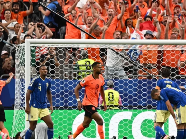 netherlands forward cody gakpo celebrates after scoring his team s fourth goal in a 5 1 thrashing of sweden photo afp netherlands forward cody gakpo celebrates after scoring his team s fourth goal in a 5 1 thrashing of sweden photo afp