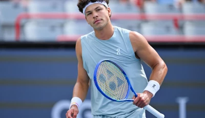 defending champion ben shelton of united states defeated zizou bergs of belgium to reach the fourth round of the atp montreal masters hardcourt tournament photo afp