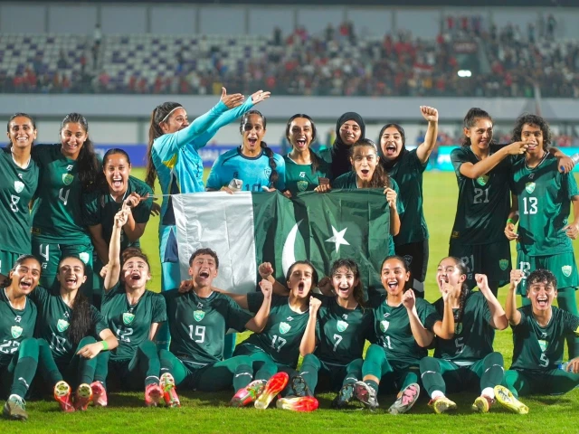 pakistan women s team celebrates after being accepted for the fifa series for the first time photo pff pakistan women s team celebrates after being accepted for the fifa series for the first time photo pff