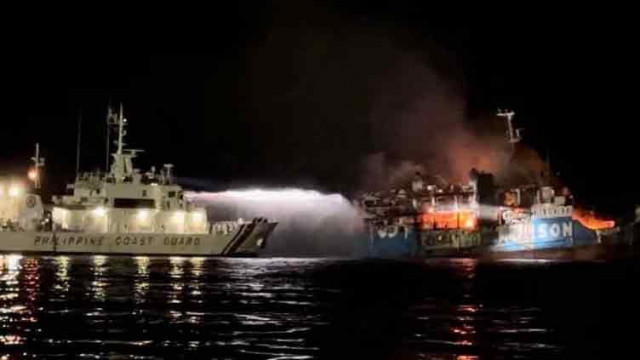 philippine coast guard respond to the fire incident onboard m v lady mary joy 3 at the waters off baluk baluk island hadji muhtamad basilan philippines march 29 2023 philippine coast guard handout photo reuters philippine coast guard respond to the fire incident onboard m v lady mary joy 3 at the waters off baluk baluk island hadji muhtamad basilan philippines march 29 2023 philippine coast guard handout photo reuters