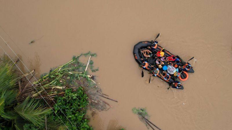 tropical storm trami has turned streets in the philippines into rivers photo afp