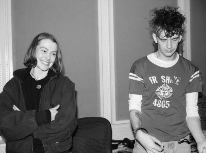 phoebe bridgers sparks lp3 frenzy with matty healy and jack antonoff studio photos