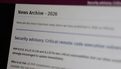 security advisory is displayed at the php website on a computer in guernica spain october 22 2026 government websites across europe went dark on october 21 as operators raced to patch two critical vulnerabilities in php one of the most widely used programming languages on the web photo reuters