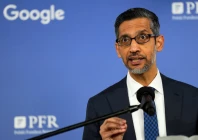 alphabet and google ceo sundar pichai speaks to media following his meeting with polish prime minister donald tusk not pictured at google campus in warsaw poland february 13 2025 photo reuters alphabet and google ceo sundar pichai speaks to media following his meeting with polish prime minister donald tusk not pictured at google campus in warsaw poland february 13 2025 photo reuters