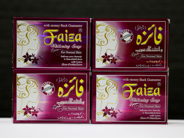 Faiza Whitening Soap packagings. Photo/Reuters
