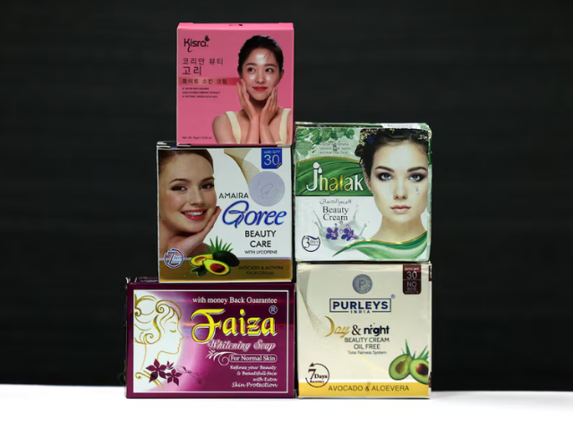 Skin brightening cosmetic products. Photo/Reuters