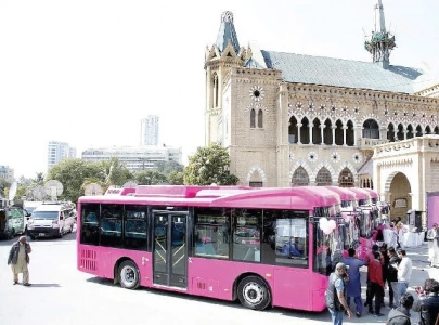 pink bus instant hit among karachi women pink bus instant hit among karachi women