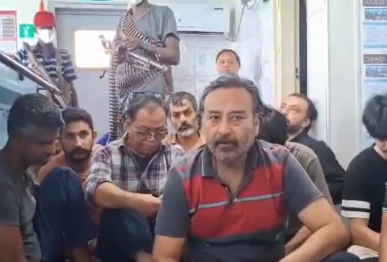 in a new video yousuf a pakistani sailor asked the authorities for the release of hostages photo video grab