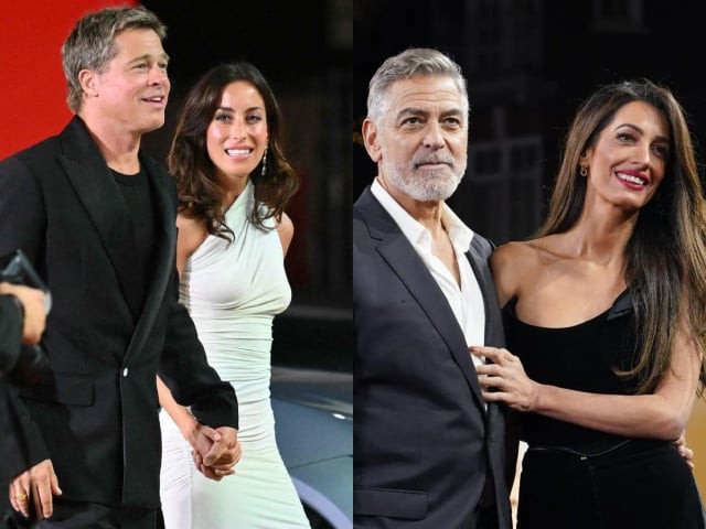 brad pitt and girlfriend ines de ramon enjoy double date with george and amal clooney in venice brad pitt and girlfriend ines de ramon enjoy double date with george and amal clooney in venice