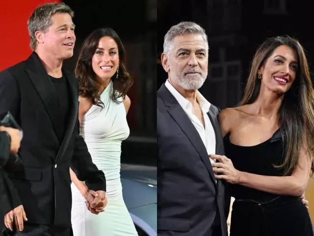brad pitt and girlfriend ines de ramon enjoy double date with george and amal clooney in venice brad pitt and girlfriend ines de ramon enjoy double date with george and amal clooney in venice