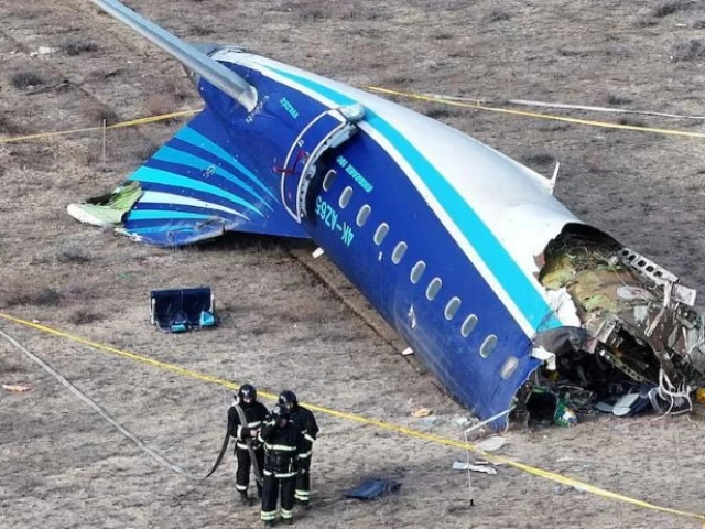 a drone view shows emergency specialists working at the crash site of an azerbaijan airlines passenger plane near the city of aktau kazakhstan december 25 2024 photo reuters a drone view shows emergency specialists working at the crash site of an azerbaijan airlines passenger plane near the city of aktau kazakhstan december 25 2024 photo reuters