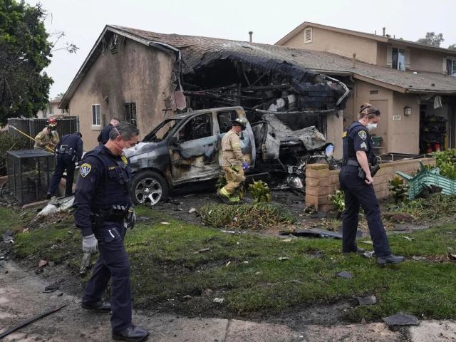 several vehicles caught fires after small plane crash in san diego area photo ap several vehicles caught fires after small plane crash in san diego area photo ap