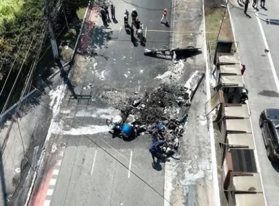 two dead after small plane crashes into bus in sao paulo