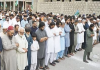 fatal crash a large gathering offers funeral prayers in absentia for muhammad arif siddiqui who died in a k2 airways boeing 737 400 cargo plane crash in the arabian sea photo inp