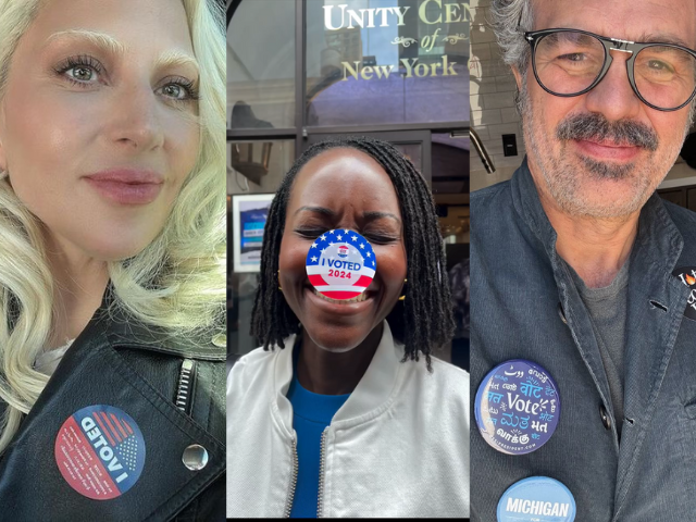 celebrities share voting selfies encourage fans to cast ballots in 2024 election