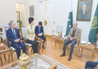 vice minister of the international department of china s communist party sun haiyan calls on prime minister shehbaz sharif in islamabad photo ppi