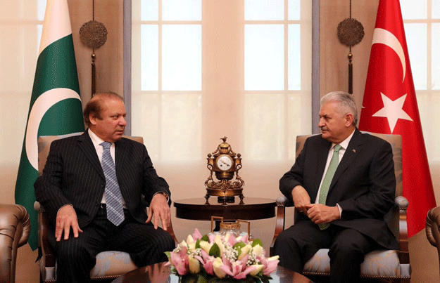 prime minister nawaz sharif meets turkish prime minister binali yildrim on thusrday photo pid