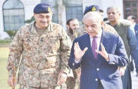 prime minister shehbaz sharif speaks with chief of army staff and chief of defence forces field marshal syed asim munir during a ghq visit in rawalpindi