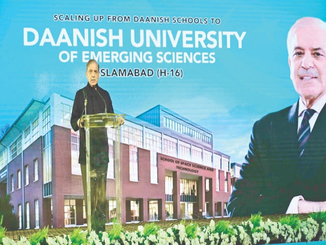 pm shehbaz sharif addresses the site review ceremony of daanish university of emerging sciences in islamabad photo app