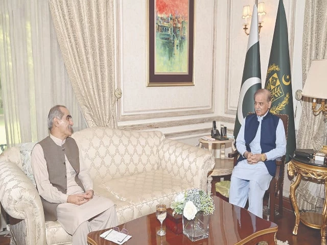 senior pml n leader khawaja saad rafique calls on prime minister shehbaz sharif in lahore photo nni senior pml n leader khawaja saad rafique calls on prime minister shehbaz sharif in lahore photo nni