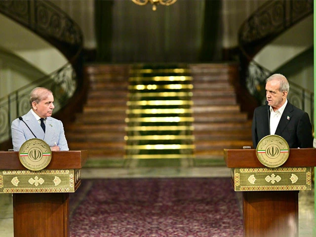 pm shehbaz sharif and iranian president masoud pezeshkian address a joint press conference after talks at sa dabad palace in tehran on may 26 2025 photo pid