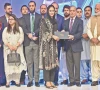 prime minister shehbaz sharif awards a laptop to a student in islamabad photo online prime minister shehbaz sharif awards a laptop to a student in islamabad photo online
