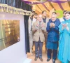 prime minister shehbaz sharif punjab chief minister maryam nawaz and foreign minister ishaq dar offer dua after unveiling the plaque for the new mass transit system in gujranwala photo app