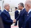 governor of antalya hulusi ahin receives prime minister shehbaz sharif and the pakistani delegation at the airport on thursday as they arrives in t rkiye to attend the 5th antalya diplomacy forum photo pmo