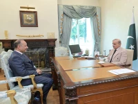 prime minister shehbaz sharif meets minister for climate change musadik masood malik in islamabad on wednesday photo pid