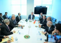 prime minister shehbaz sharif and iranian president masoud pezeshkian lead their respective delegations during a meeting on the sidelines of the 81st unga session in new york on thursday photo x pmo