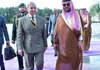 prime minister shehbaz sharif with deputy governor of makkah region prince saud bin mashaal bin abdulaziz who welcomed the premier and his delegates after reaching jeddah on wednesday photo pmo x prime minister shehbaz sharif with deputy governor of makkah region prince saud bin mashaal bin abdulaziz who welcomed the premier and his delegates after reaching jeddah on wednesday photo pmo x