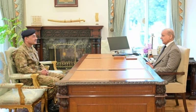 field marshal asim munir calls on prime minister shehbaz sharif at the prime minister s office on thursday photo pmo