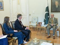 uk national security adviser jonathan powell meets prime minister muhammad shehbaz sharif in islamabad on wednesday photo x pmo