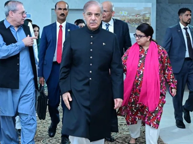 prime minister shehbaz sharif visits the under construction technology park in islamabad on august 14 2025 photo app