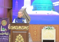 prime minister shehbaz sharif addresses the seerat un nabi conference in islamabad on wednesday photo pid